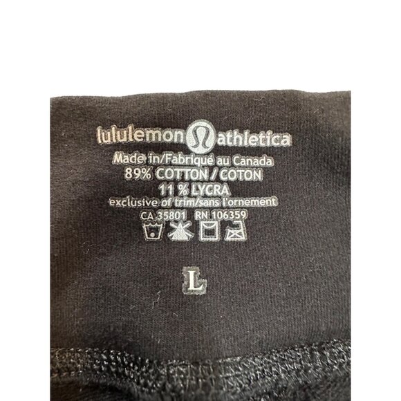 Lululemon Athletica Black Cotton Lycra Womens Wide-Leg Pants L Retired - Picture 3 of 14